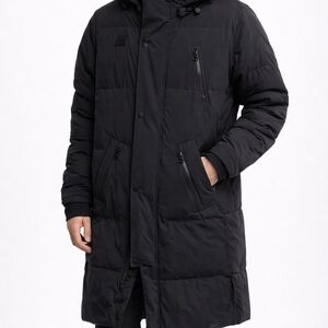 The Arrivals NYC Down Puffer Parka Jacket Black M Men L Women Long Winter Coat